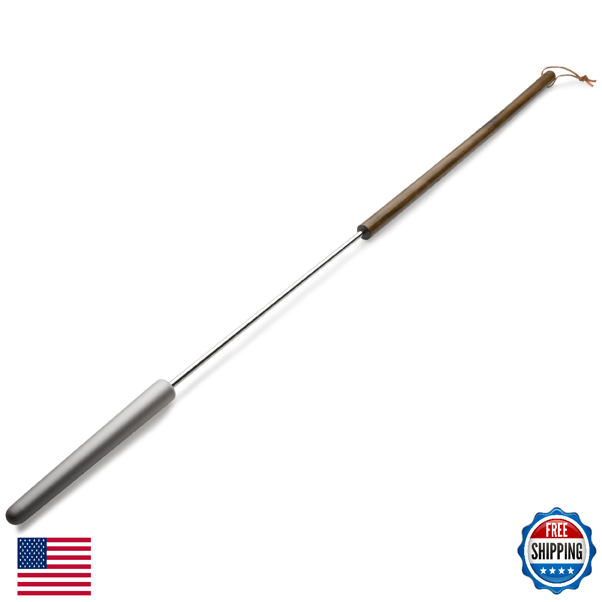 Rome Industries 606 Campfire Bread & Biscuit Stick - 38" Chrome Plated - Image 1