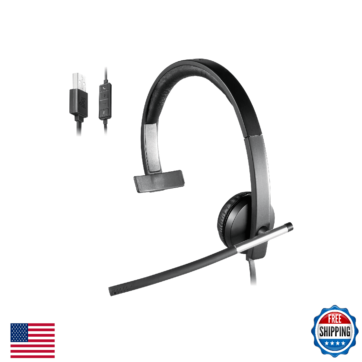 Logitech USB Headset Mono H650e, Black - Image 1