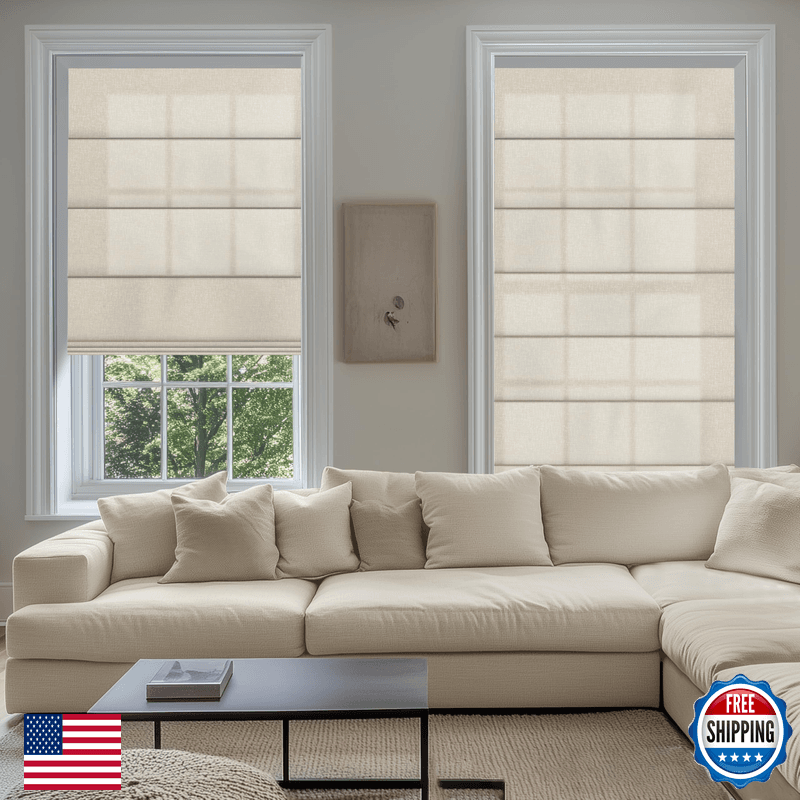 Sulugood No Drill Roman Shades For Windows No Tools Roman Shades Uv Protection - Image 1