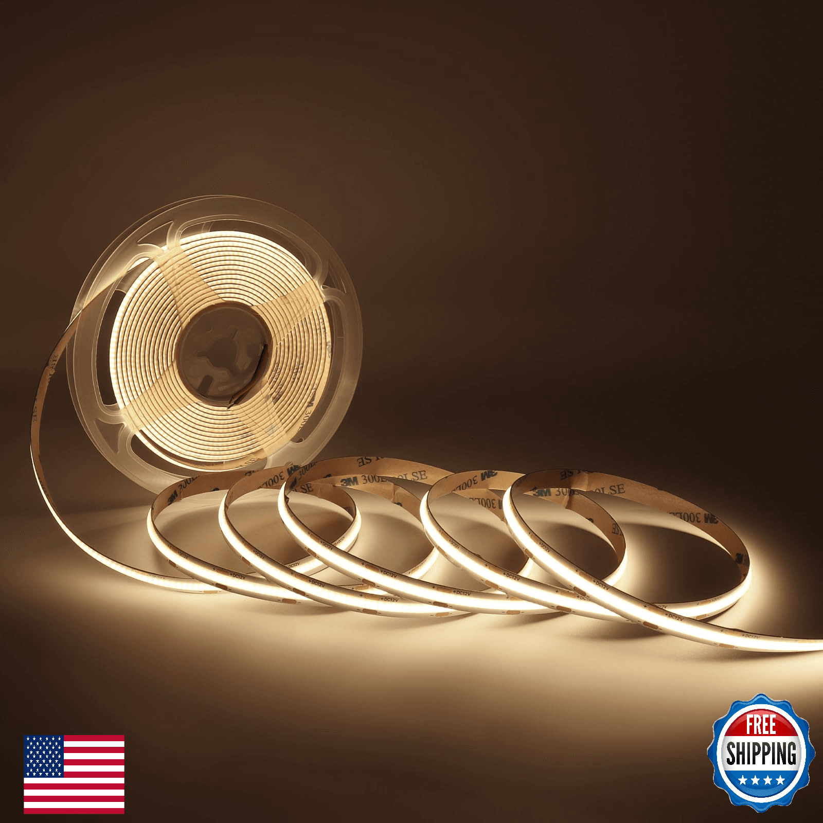 MALIIGAZA 32.8ft COB LED Strip Light 24V 4000K RA90+ Dimmable Tape Bright - Image 1