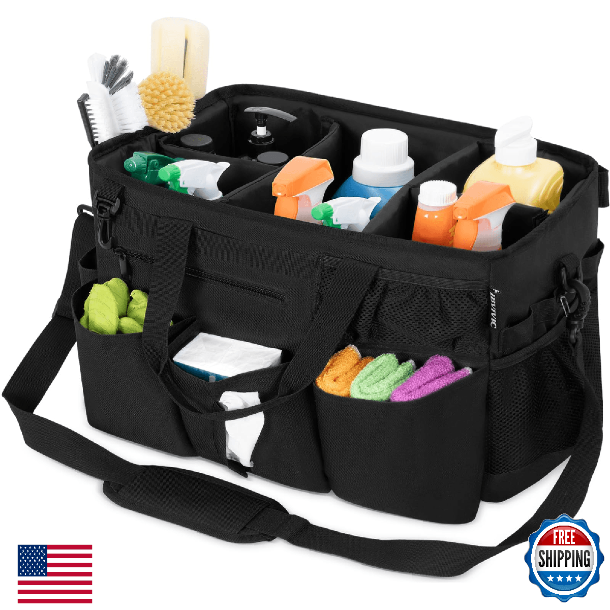 IBVIVIC Wearable Cleaning Caddy Bag for Cleaning Supplies, Large Capacity Cleani - Image 1
