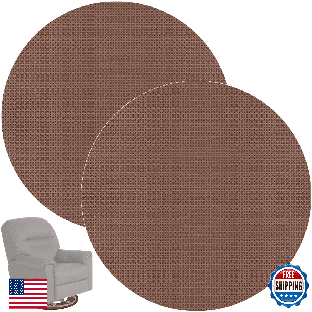 Non Skid Round Furniture Pad,Recliner Pads for Hardwood Floors,Circular Rubber P - Image 1