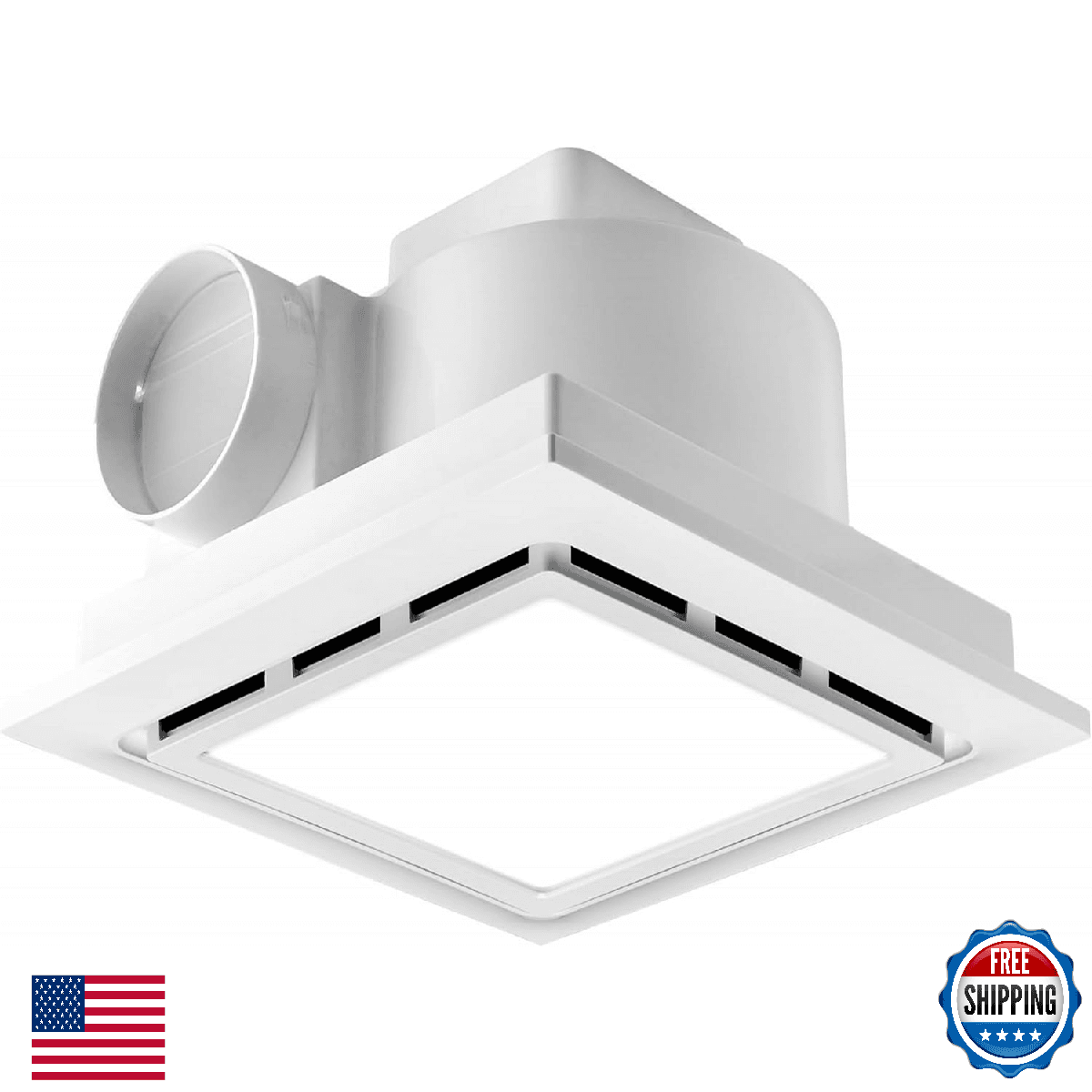 MEOZRI Bathroom Exhaust Fan with LED Light Ceiling Mount Ventilation Fan 118 CFM - Image 1