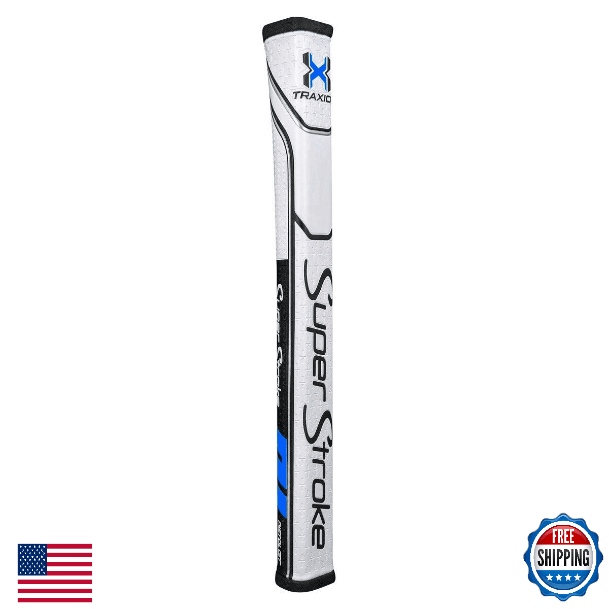 SuperStroke Traxion Pistol GT Tour Golf Putter Grip Black/Blue/White - Image 1