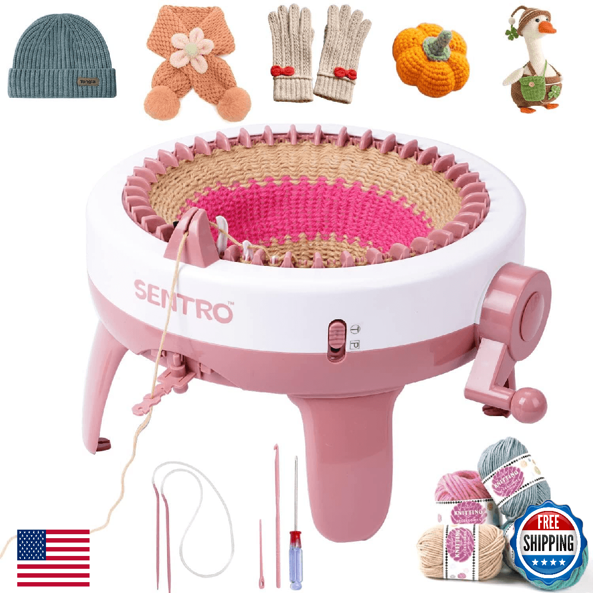 BZVV SENTRO Knitting Machine 40 Needles Smart Knitting Crochet Machine with Row - Image 1