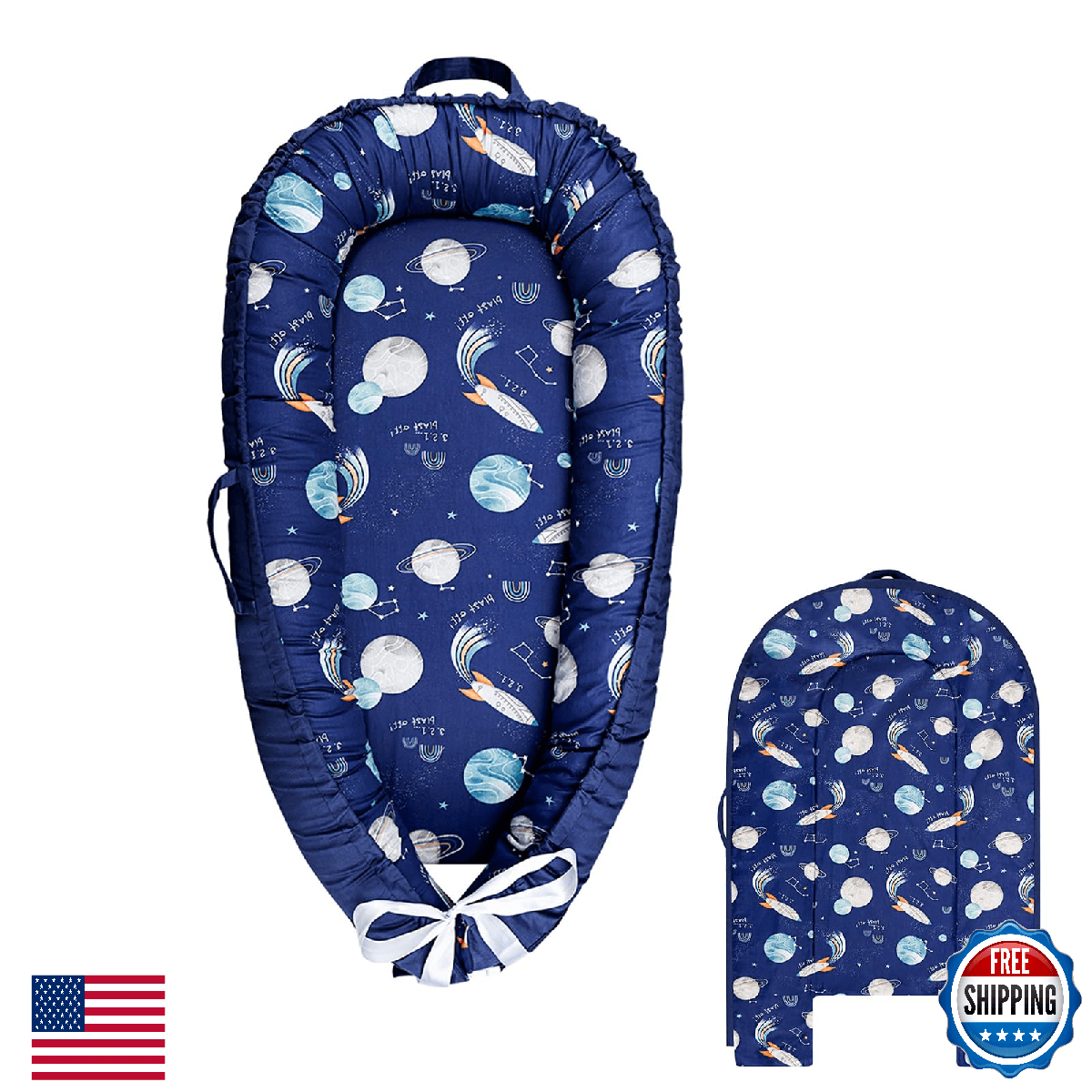 Hooyax Baby Lounger Cover 100% Cotton Reversible Baby Nest Replacement - Image 1