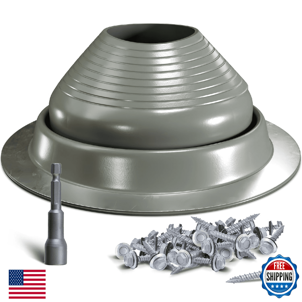VIVIDA 6" Silicone Metal Roof Pipe Flashing Boot High Temp Flexible Roof Jack - Image 1
