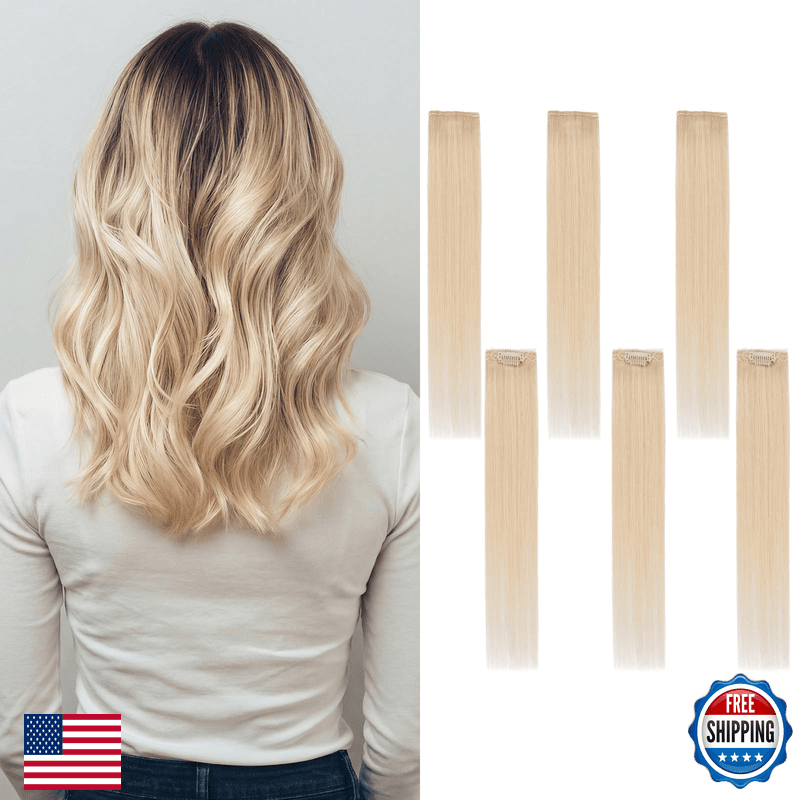 Tesshair 6Pcs Clip In Hair Extensions Real Human Hair Short Clip In Extensions - Image 1