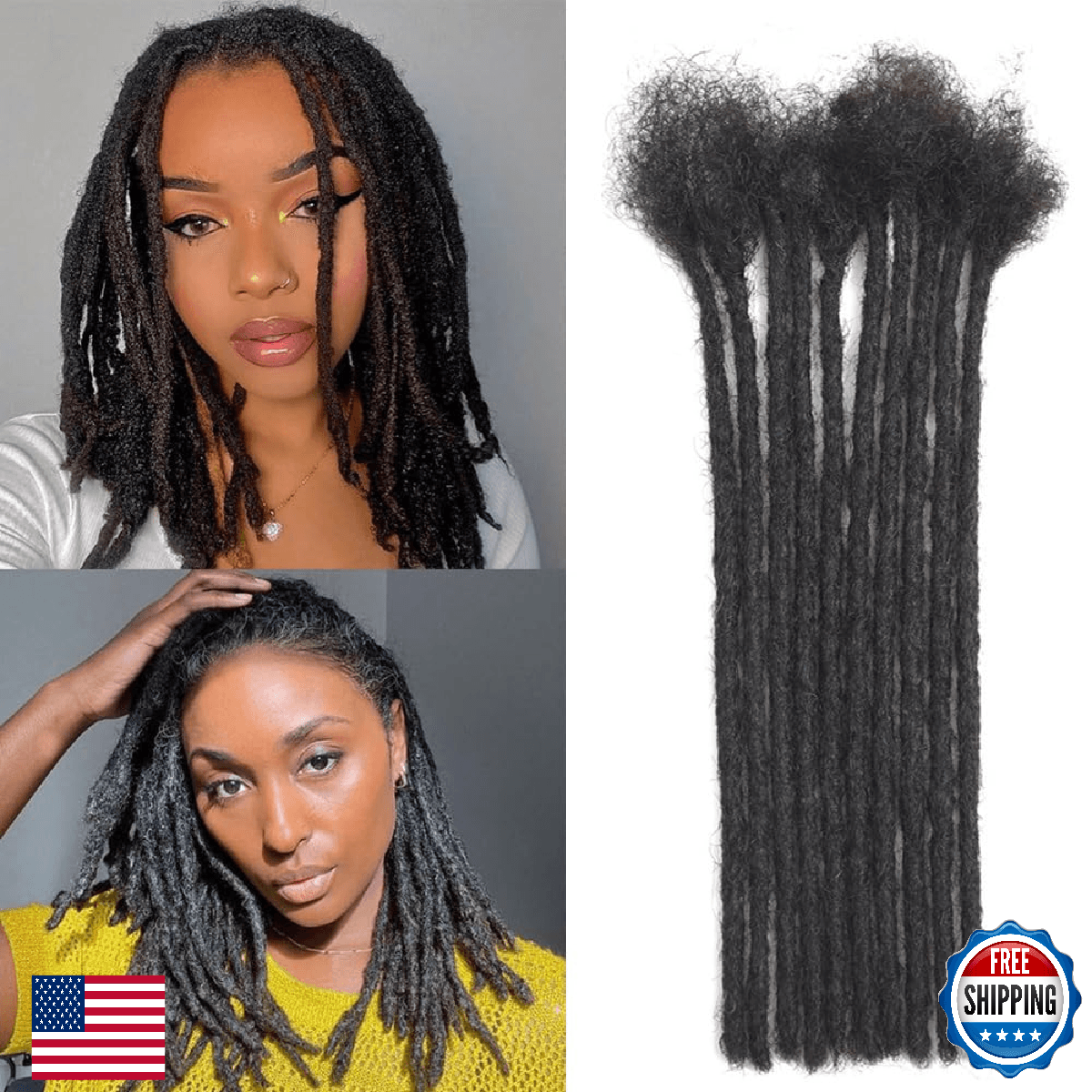 Dreadlock Extensions Human Hair 10-100 Strands 100% Full Handmade Permanent Loc - Image 1