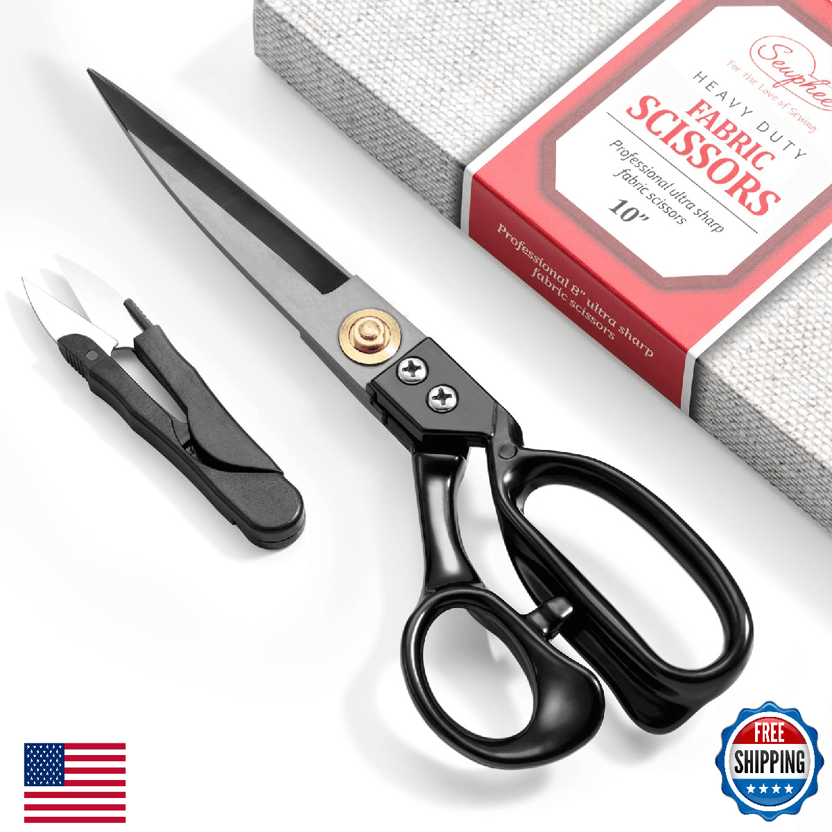 Fabric Scissors Professional Heavy Duty 10 inch Sharp Fabric Shears for Tailor I - Image 1