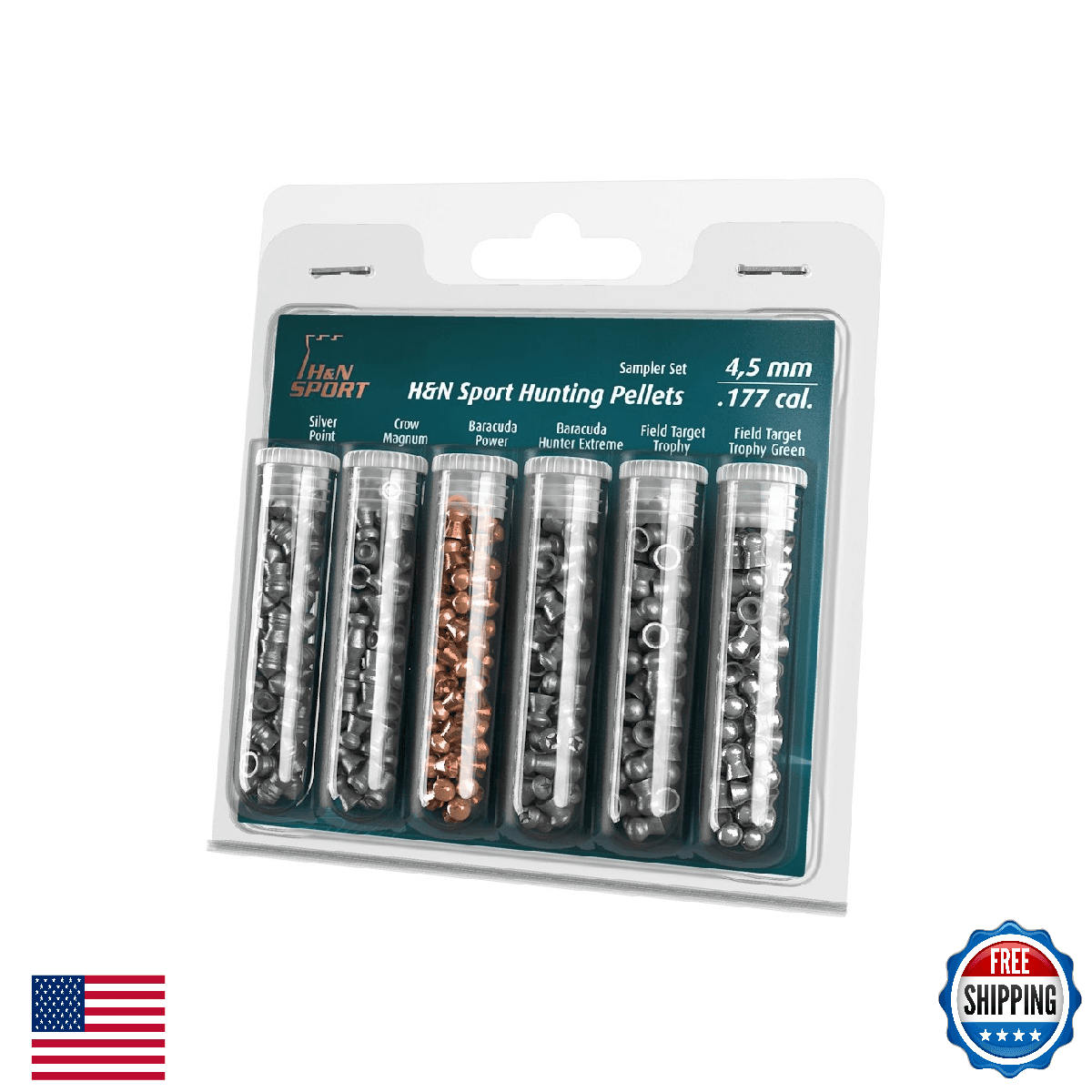 H&N Sport .177 Caliber Assorted Hunting Pellets Sampler - 215 Count - Image 1