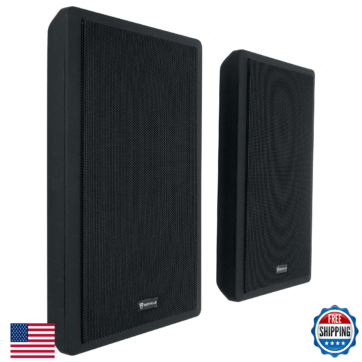Rockville RockSlim Pair Black 5.25" 240W Home Theater Speakers 8 Ohm Wall - Image 1