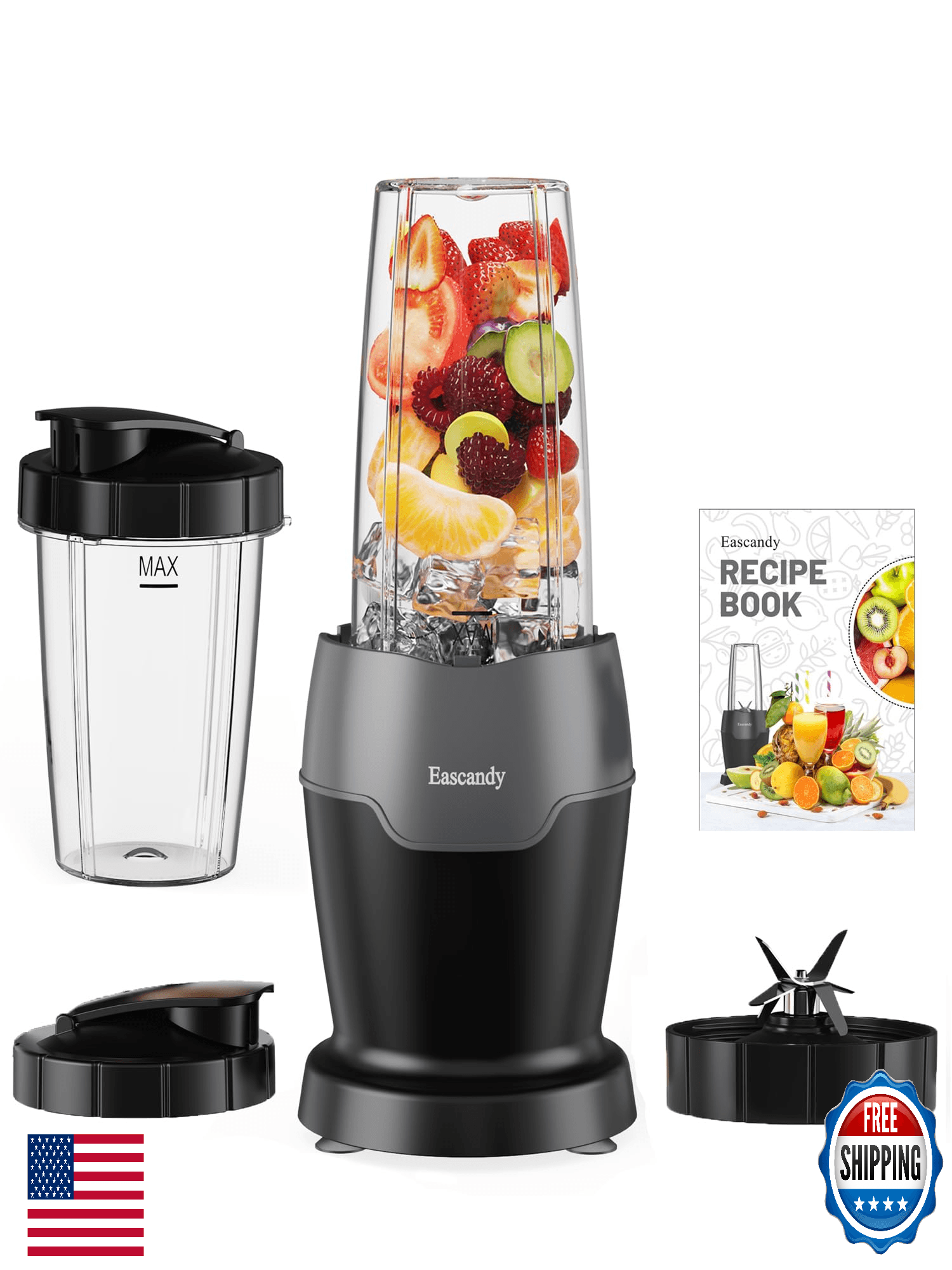 900W Smoothie Blender for Shakes, Ice, Nuts - 7-in-1 Set, BPA-Free To-Go Cups - Image 1