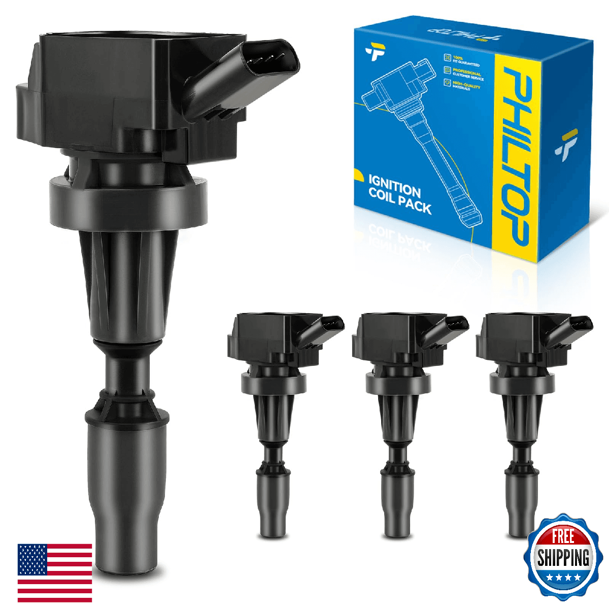 PHILTOP UF817 Ignition Coil Pack 4 for 2016-2018 Hyundai Tucson Forte5 Optima - Image 1
