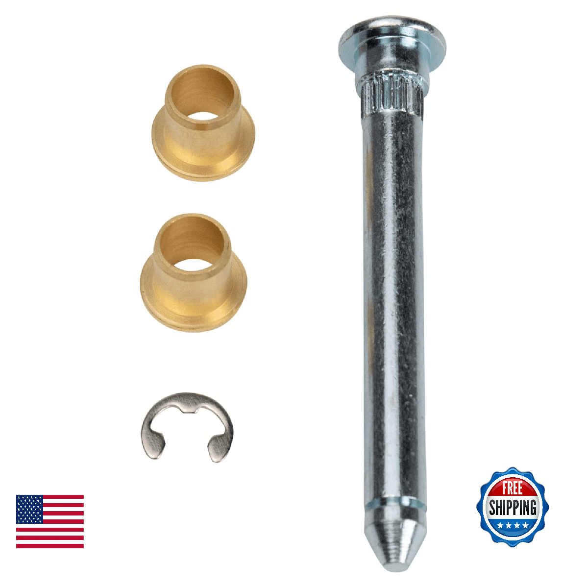 TRQ Front or Rear Door Hinge Pin & Bushing Kit LH or RH Side for Pathfinder D21 - Image 1