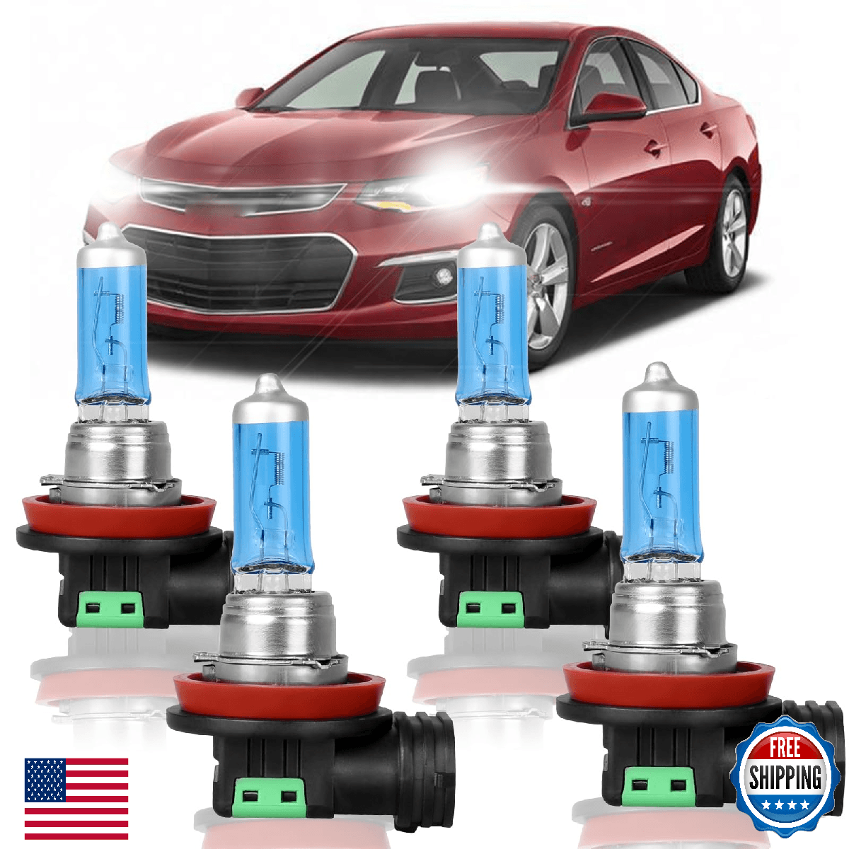 XRDHJI Fit for Chevy Impala 2006-2010 2012 2013 Light Bulb High Performance Halo - Image 1