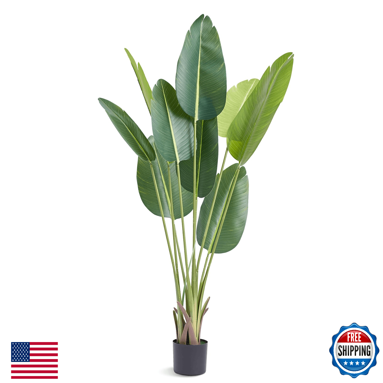 VEVOR Artificial Bird of Paradise Tree, 5 FT Tall Faux Plant, PE Material & Anti - Image 1