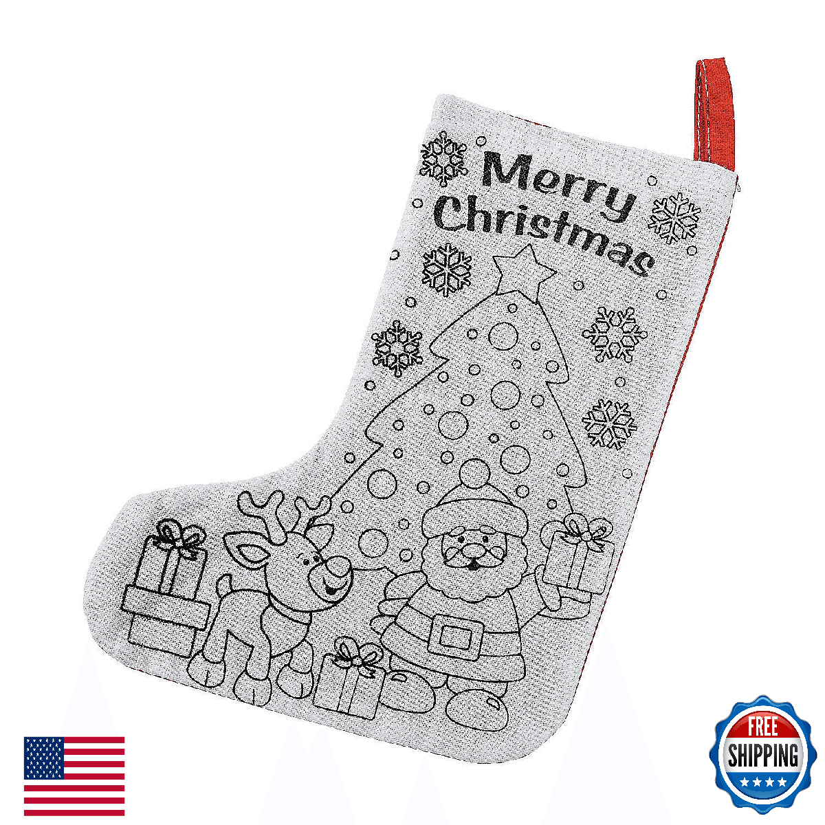 Fun Express DIY Christmas Stocking Crafts - Color Your Own Activities - 12 Pack - Image 1