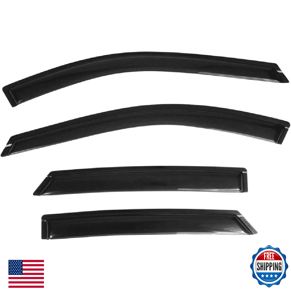 Tape On Window Visors Fits for 2014-2020 Chevrolet Impala, Side Auto Window Wind - Image 1
