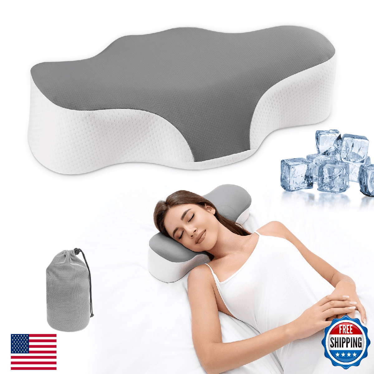 Bespilow Memory Foam Travel Pillow for Sleeping - Cervical Neck Support Camping - Image 1