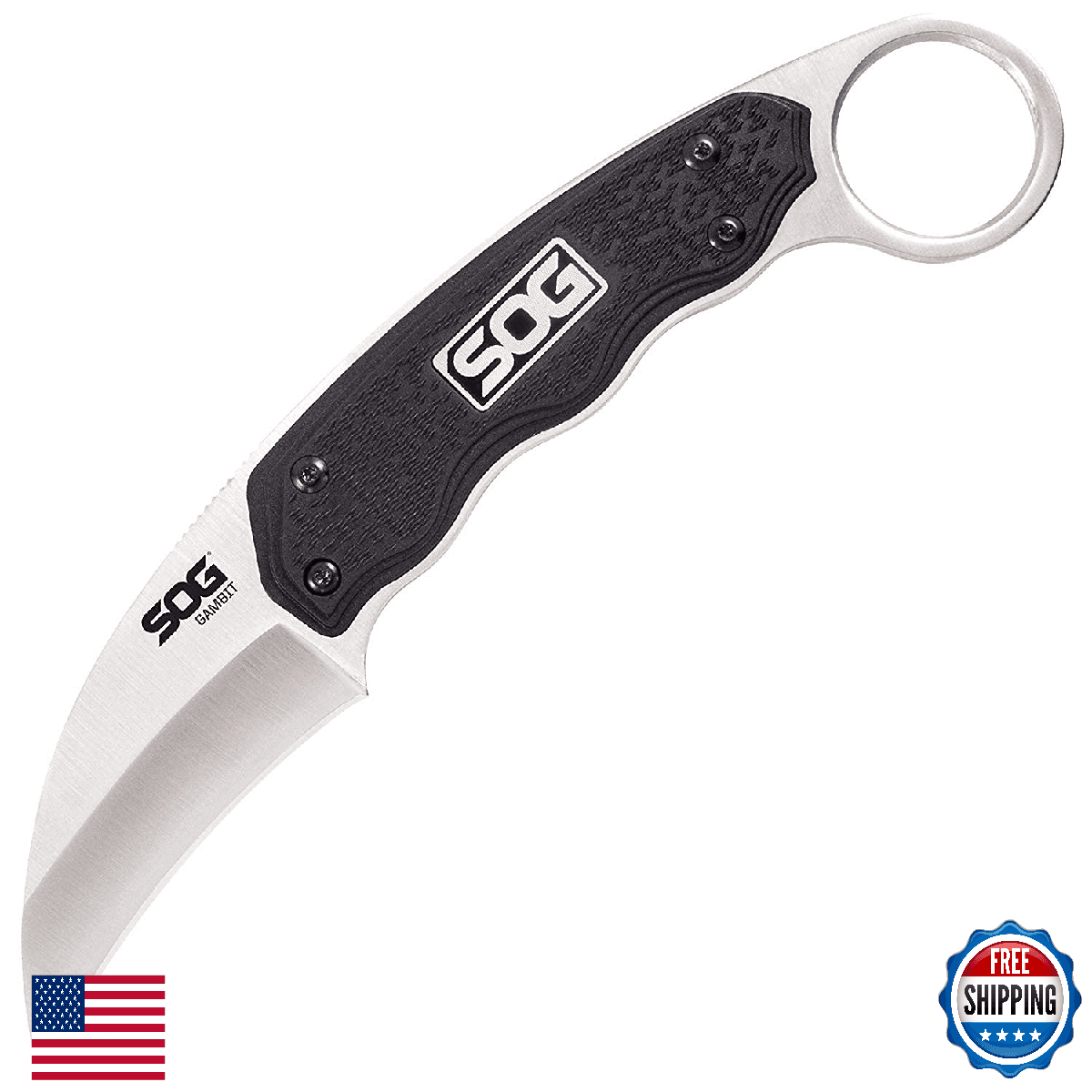 SOG Gambit Karambit Knife - Curved Security Belt, Full Tang Fixed Blade - Image 1
