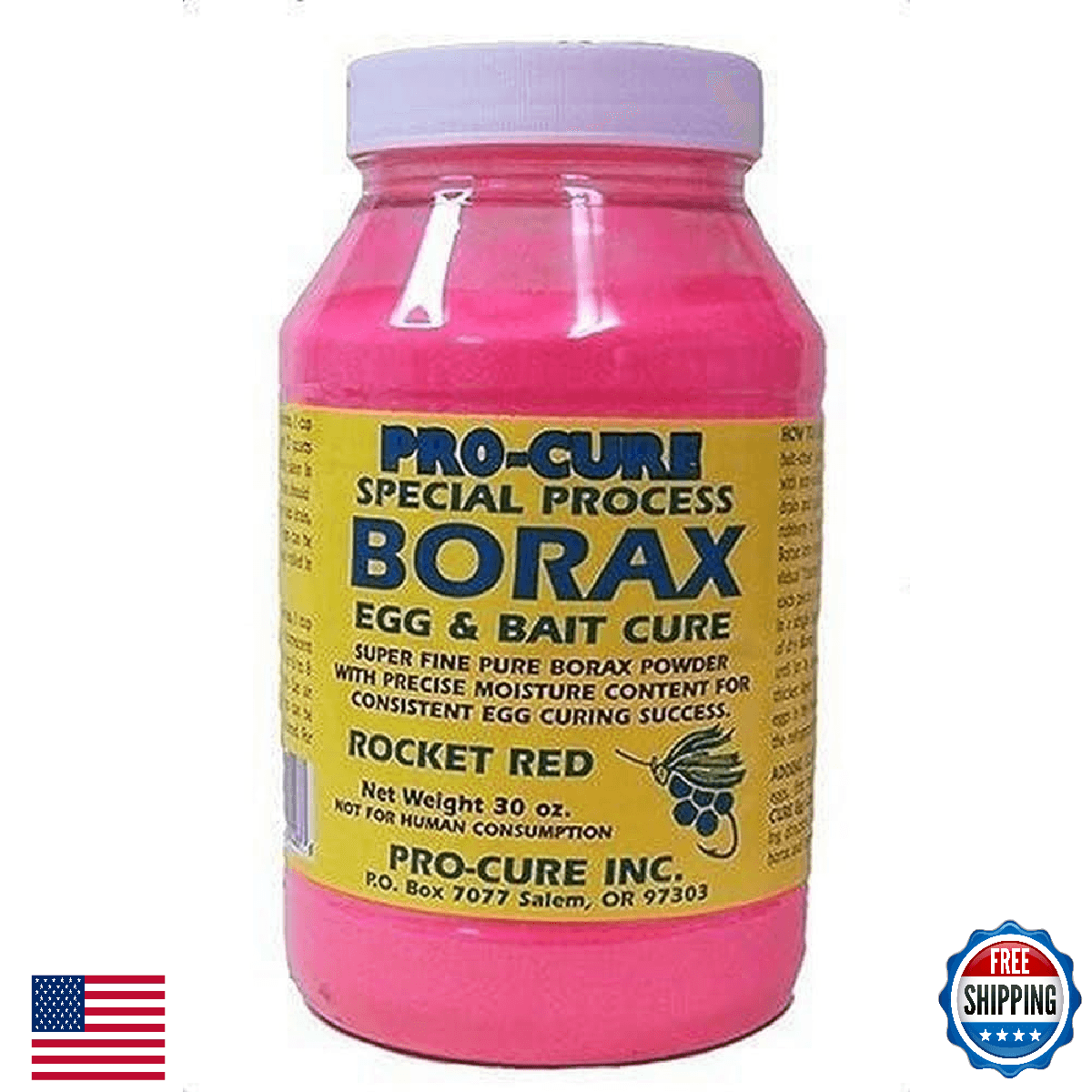 Pro-Cure Borax Egg Bait Cure 30oz Rocket Red Steelhead Salmon Fishing - Image 1