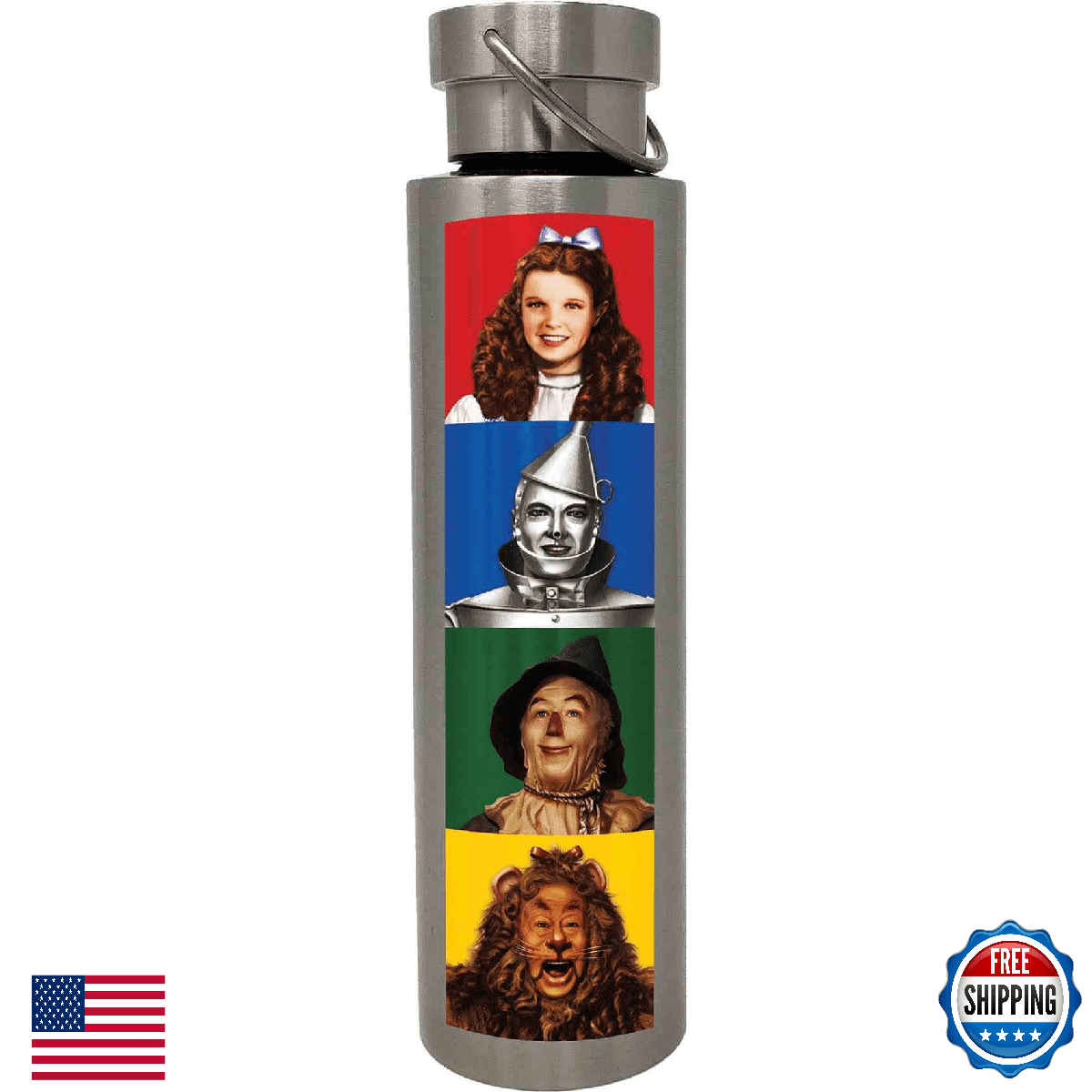 Spoontiques Wizard of Oz Multicolored Stainless Steel Water Bottle 24 oz - Image 1