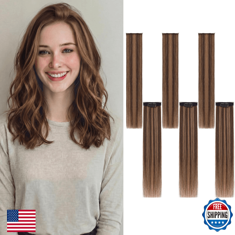 Tesshair 6Pcs Clip In Hair Extensions Real Human Hair Short Clip In Extensions - Image 1