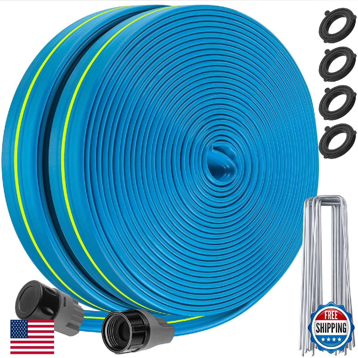 Winisok 50FT Sprinkler Soaker Hose, Heavy Duty PVC, Efficient Garden Irrigation - Image 1