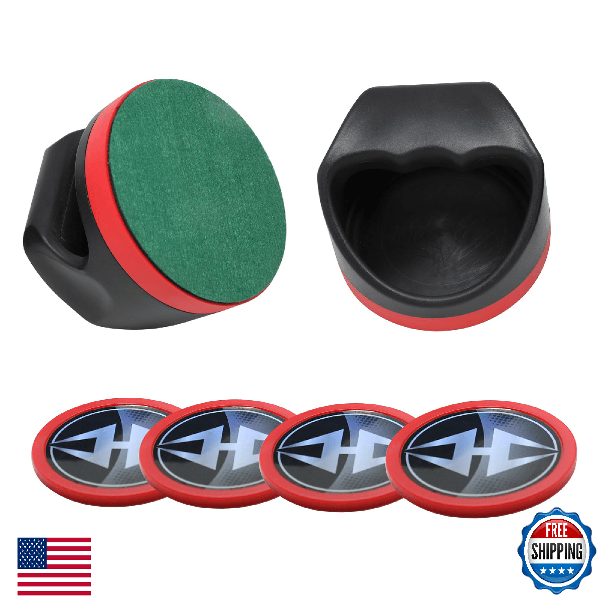 Hathaway Air Hockey Pucks and Paddles Set - 2 Ergonomic 4-inch Pushers & 4 Pucks - Image 1