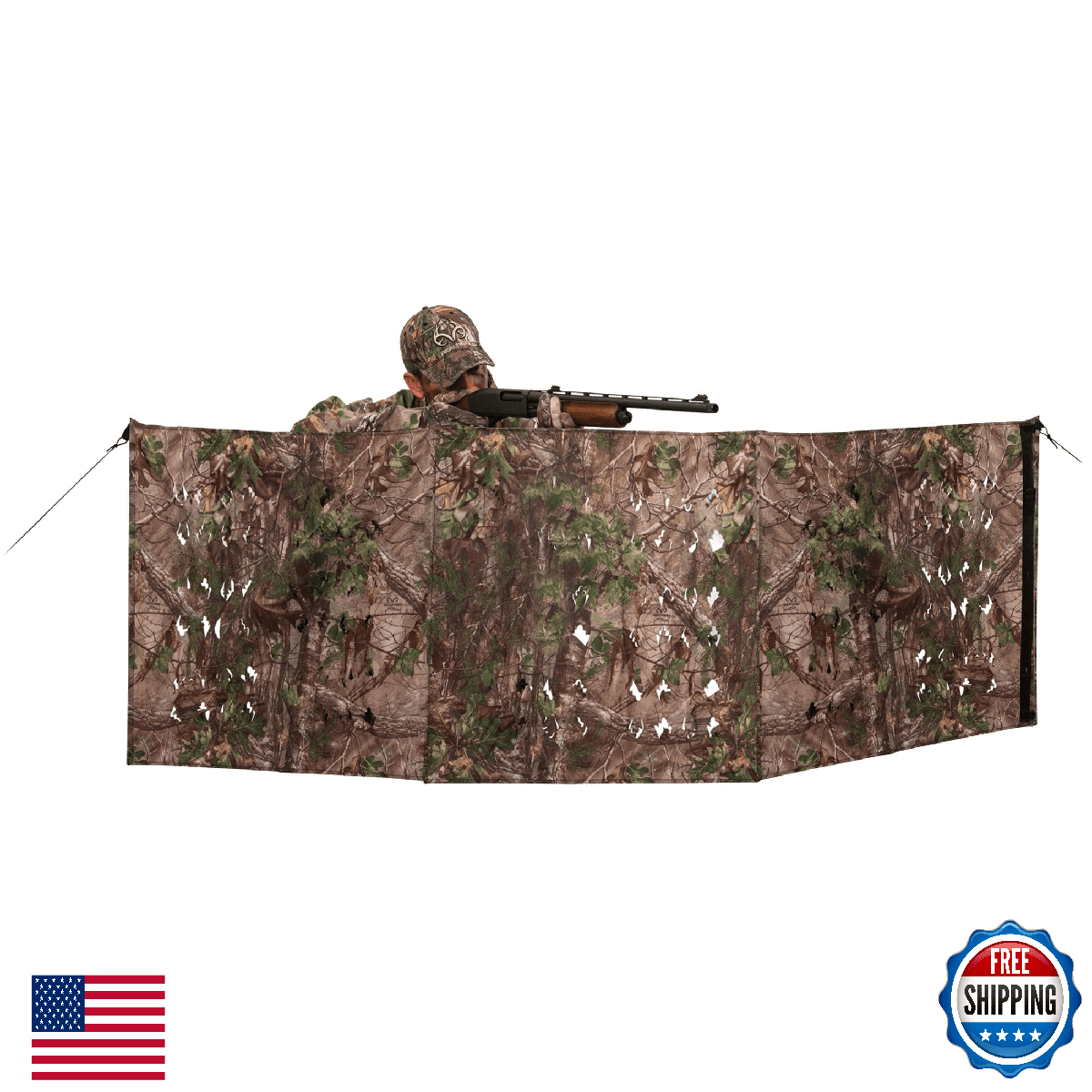 Ameristep 4-Spur Ground Blind 3D Leafy Camo Ultra-Compact Easy Setup Hunting - Image 1