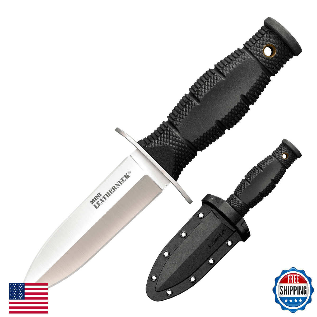 Cold Steel Mini Leatherneck Double Edge Spear Point 3.5" 8CR Fixed Blade Knife - Image 1
