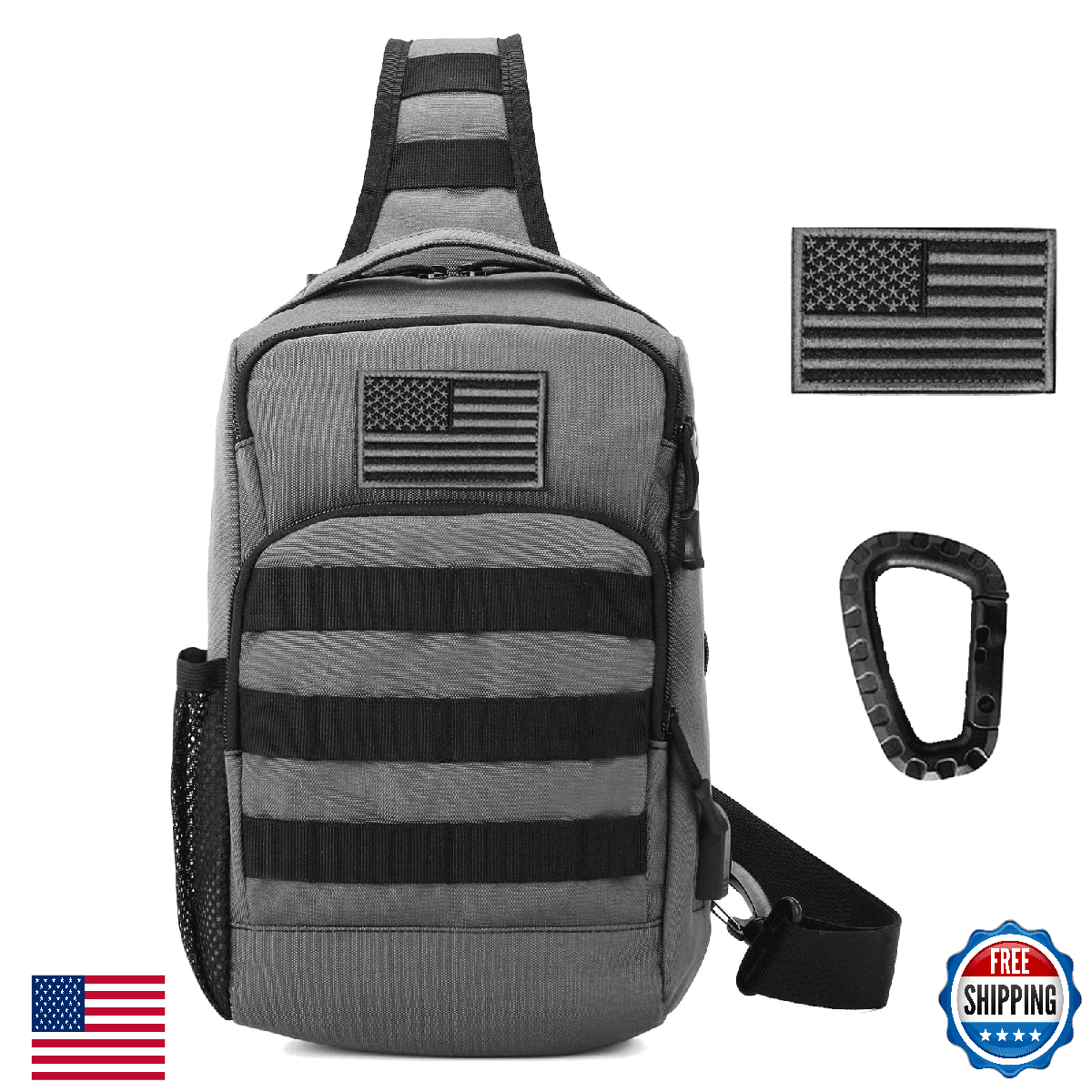 Valinov Tactical Shoulder Bag Molle Shoulder Backpacks Military Sling Daypack US - Image 1