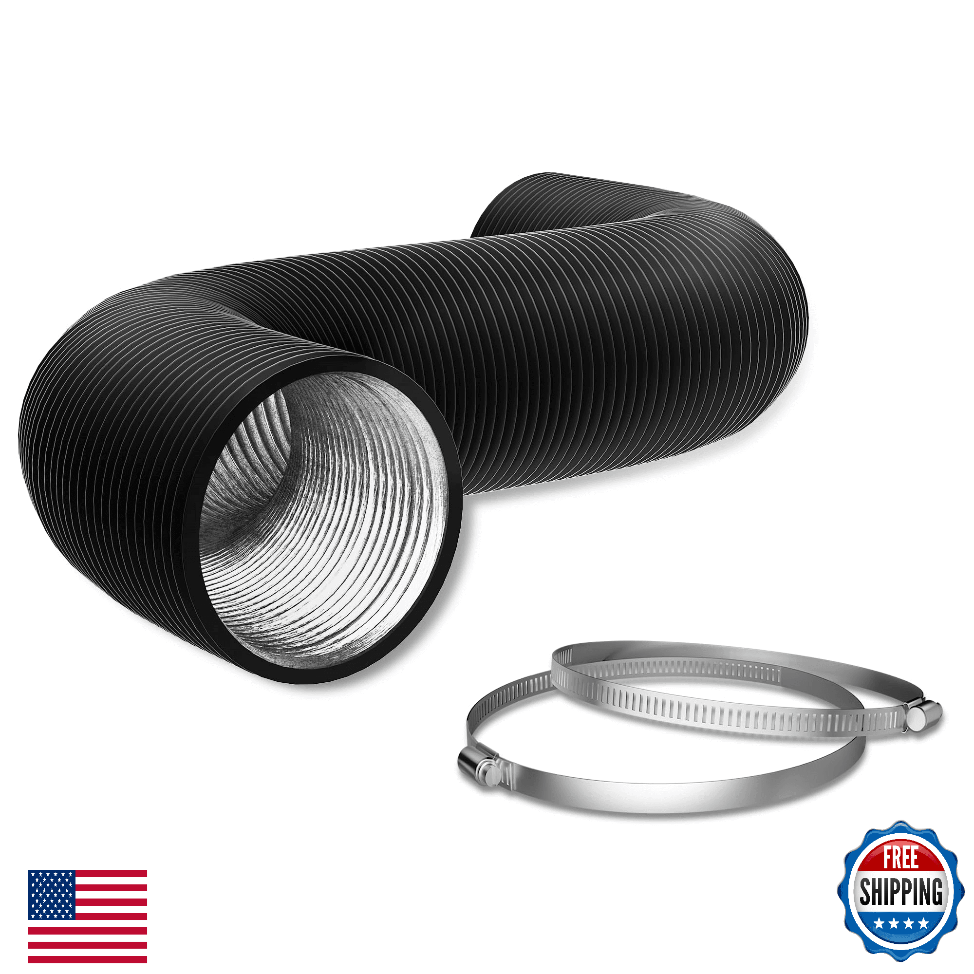 Flexible 12 Inch Aluminum Ducting 4 Layer Protection Dryer Vent Hose HVAC Heatin - Image 1