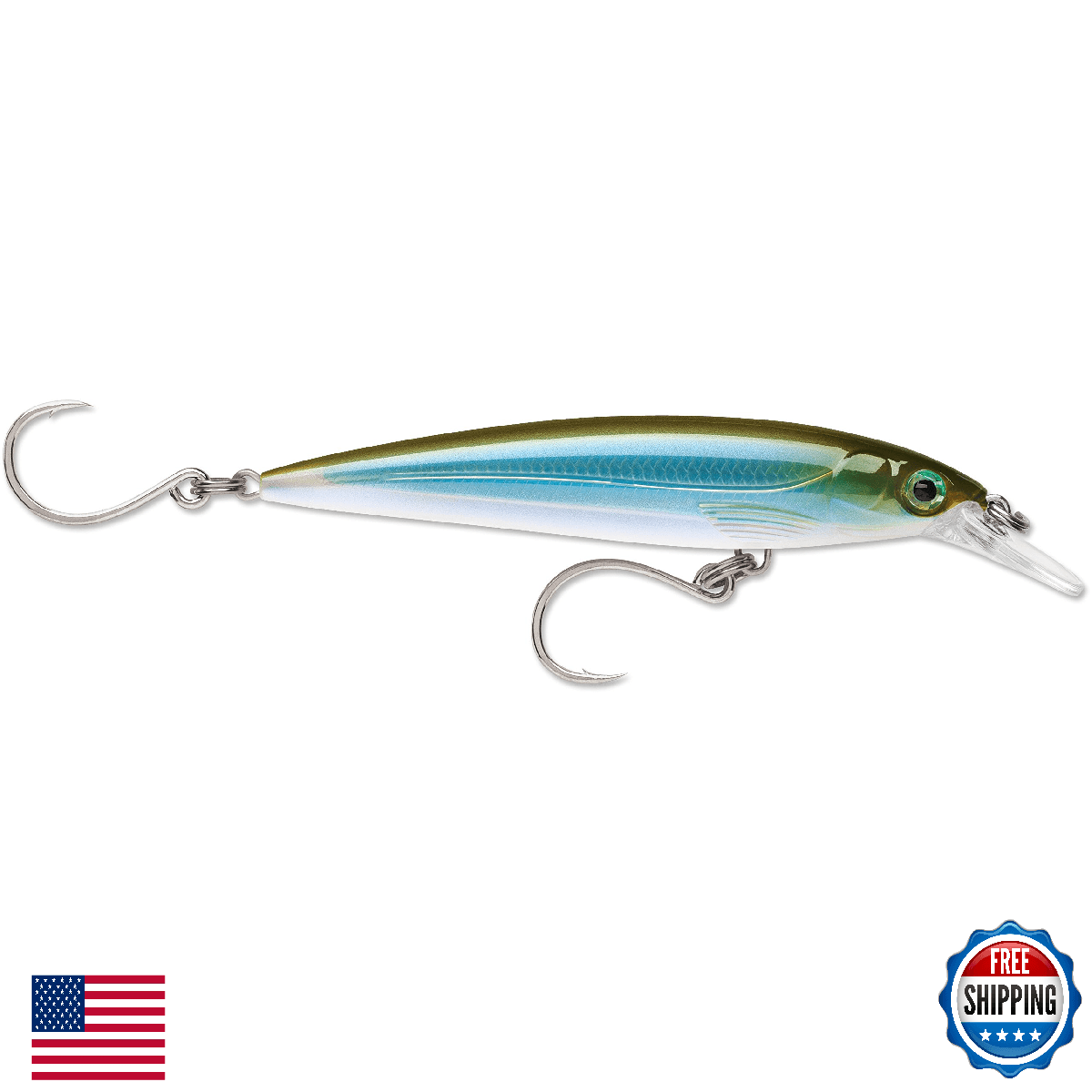 Rapala X-Rap Long Cast 12 Fishing Lure - Moss Back Shiner, 80g - Image 1