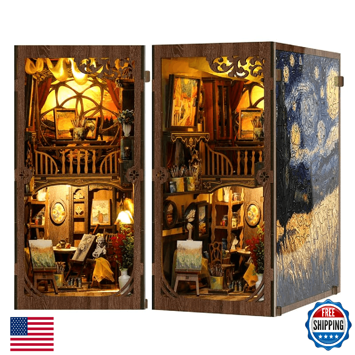 Book Nook Kit for Adults - DIY Miniature House with LED Lights - Adult Book Nook - Image 1