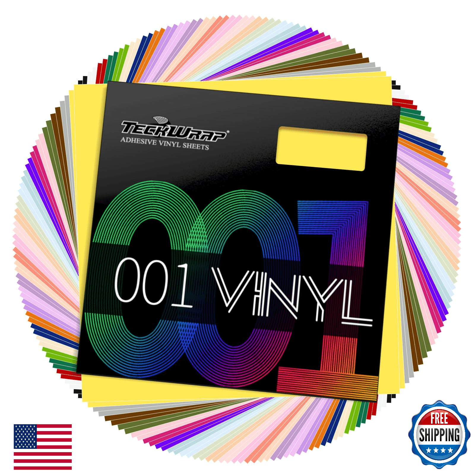 TECKWRAP 54-Pack Permanent Adhesive Vinyl Bundle 12"x12" - 27 Gloss/Matte Colors - Image 1