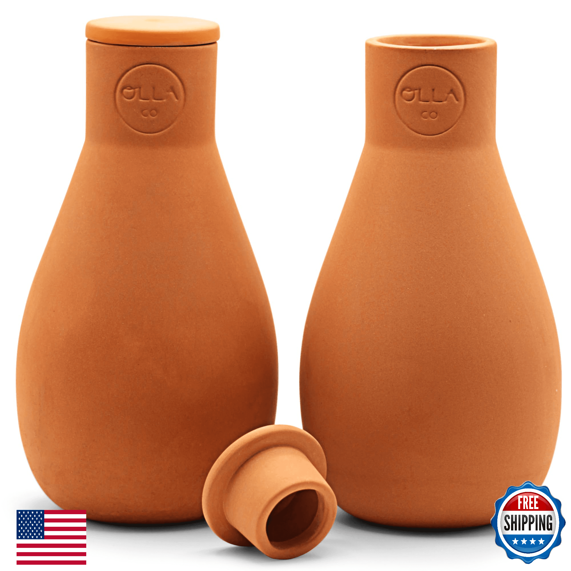 Olla Company Classic Terracotta Watering Pot w/ Lid - Self-Watering Planter - Image 1