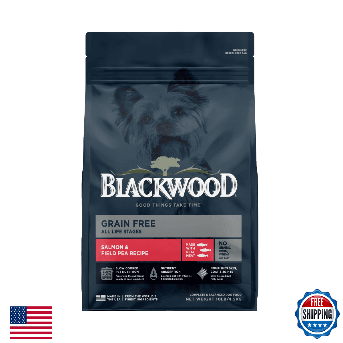 Blackwood Grain Free Dry Dog Food Salmon & Field Pea Recipe 10-lb Bag - Image 1