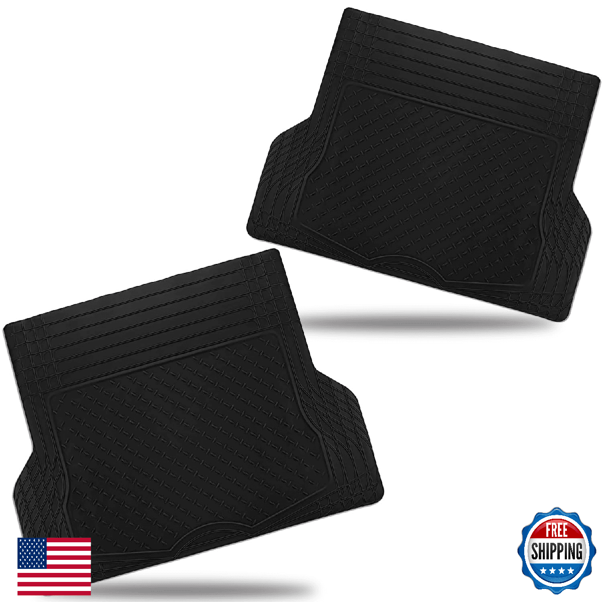 ZONETECH All-Weather Rubber Semi-Pattern Cargo Liner Trunk Floor Mat - Premium Q - Image 1