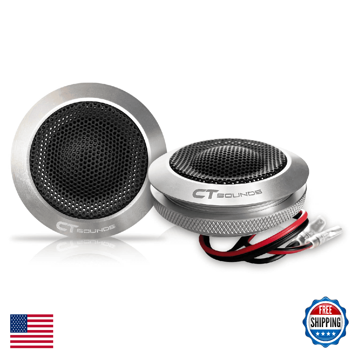 CT Sounds Meso 25mm 100W Flush-Mount Silk-Dome Car Tweeters, Pair - Image 1