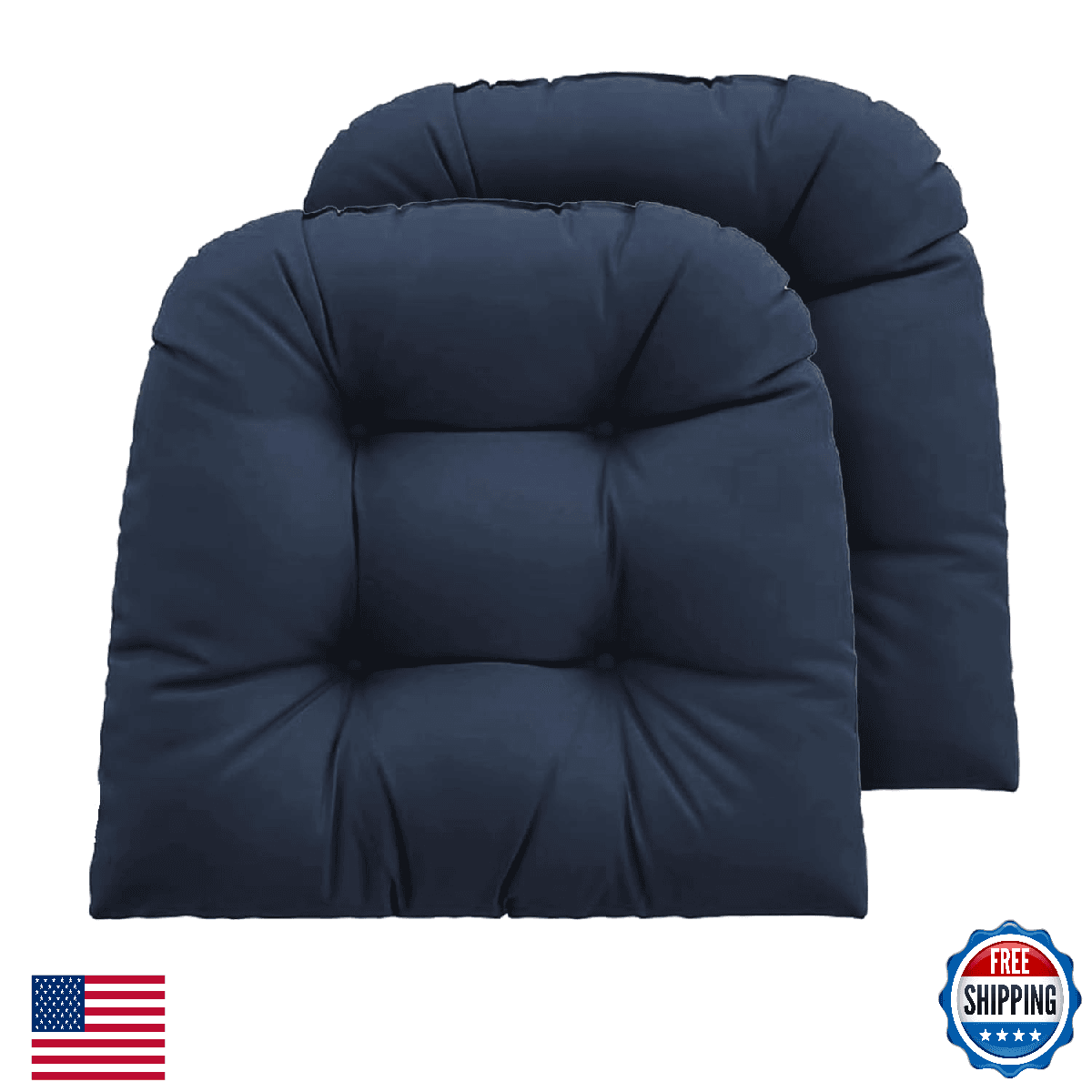 Zanwu Hwyd Outdoor Chair Cushions Set of 2 19x19x4 Inch Seat Pads Ties Patio Gar - Image 1