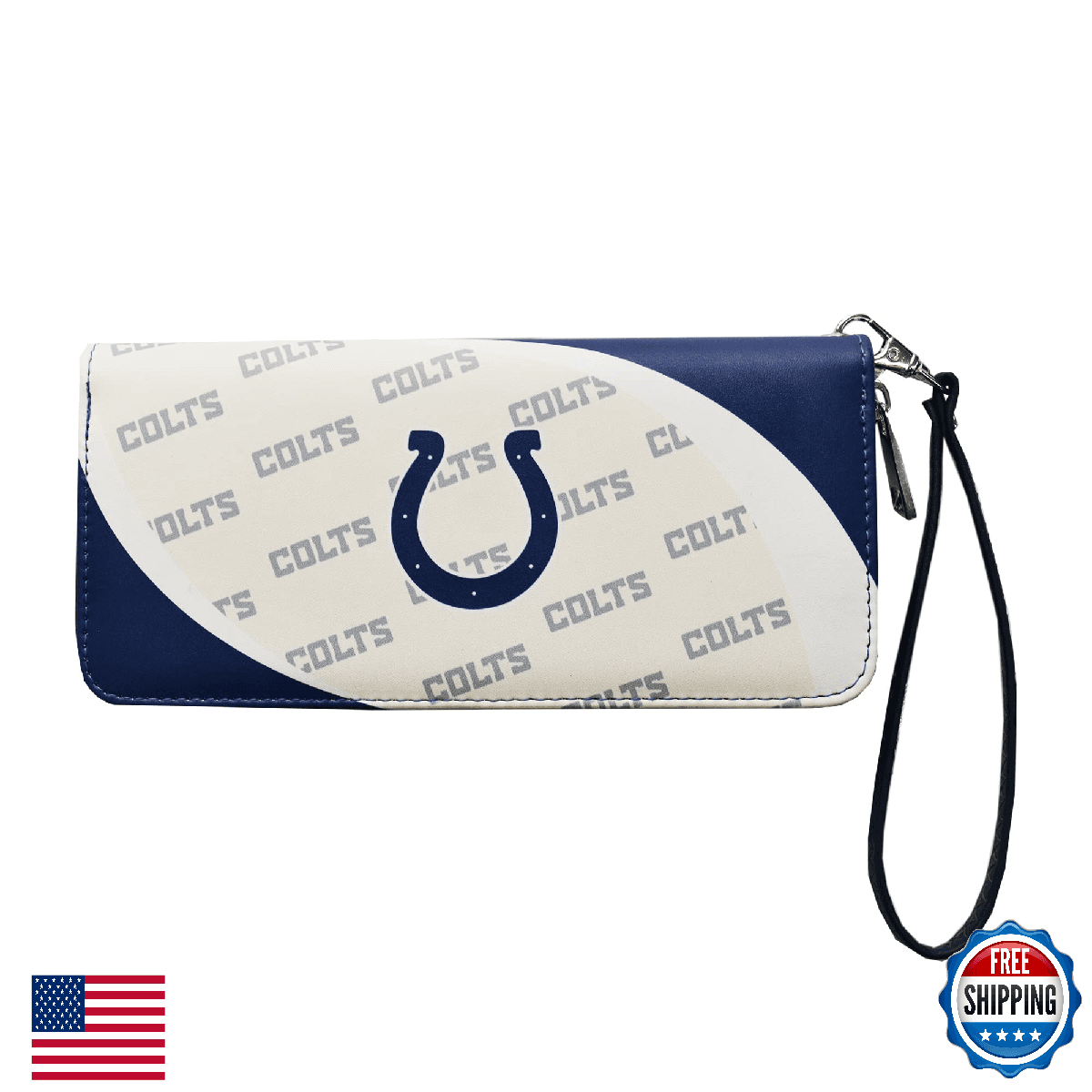 Littlearth NFL Indianapolis Colts Curve Zip Organizer Wallet, Team Color, 8"x4"x - Image 1