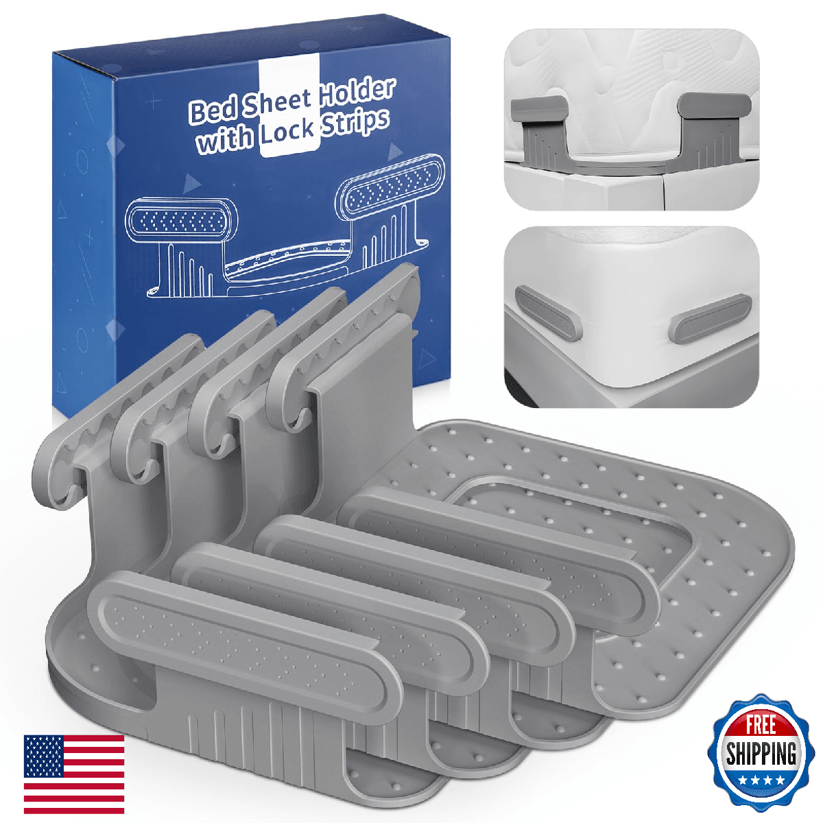 Bed Lock Sheet Holders Fit All Sheet Size, New Upgrade Sheet Straps Keep Sheets - Image 1