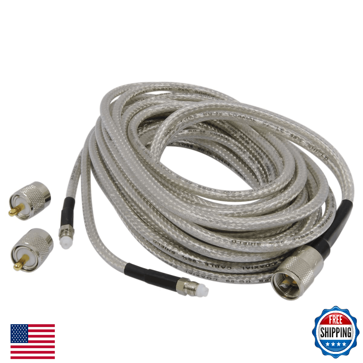 Wilson 18ft Co-Phase CB Antenna Cable FME Mini 8 Dual - Easy Install - Image 1