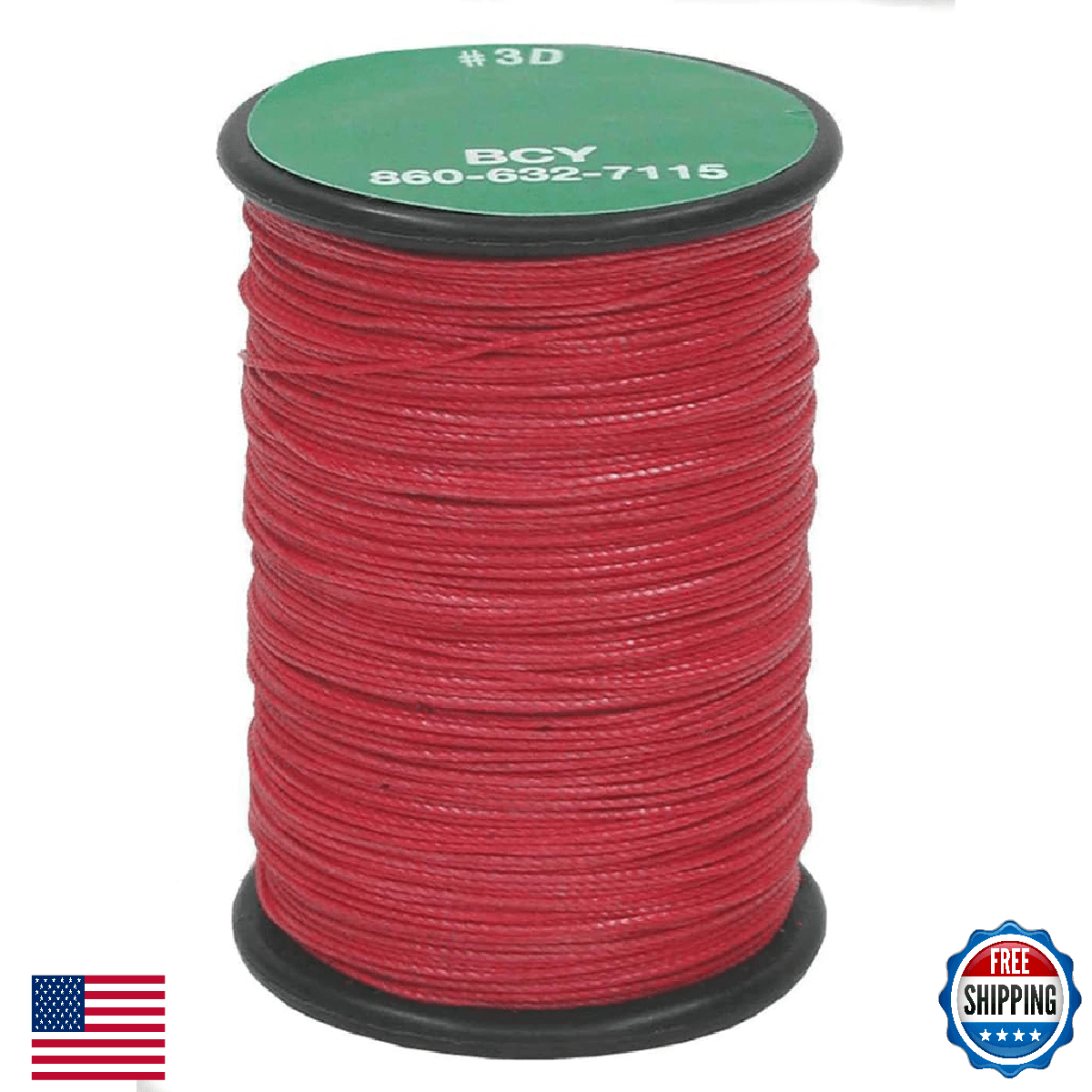 BCY 3D End Serving Red - 120 yds - Smallest Diameter Dyneema Material - Image 1