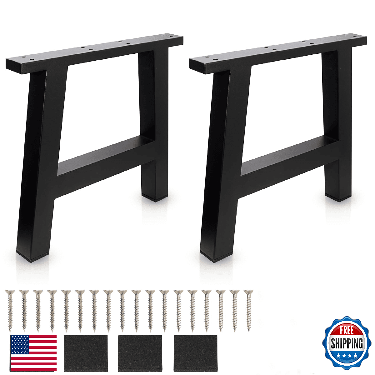 SAEZEPHYRS 16" H-Shape Metal Bench Legs, Coffee Table & Desk Legs, 700lbs Cap. - Image 1