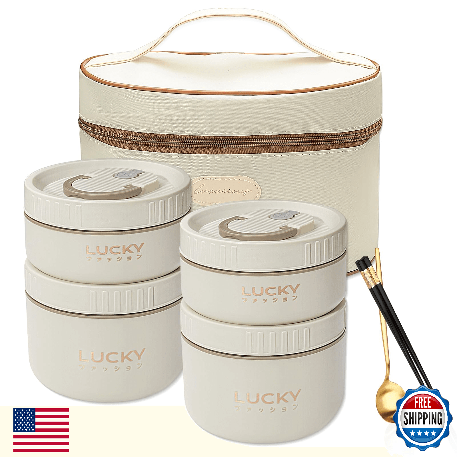 Stainless Steel Bento Box Adult Lunch Box, bento box with thermos,Portable Insul - Image 1