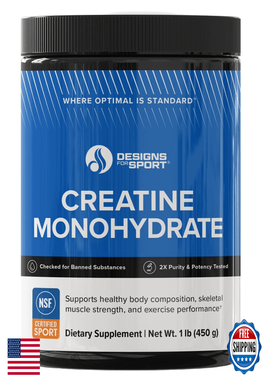 Designs for Sport Micronized Creatine Monohydrate Powder NSF Certified - Image 1