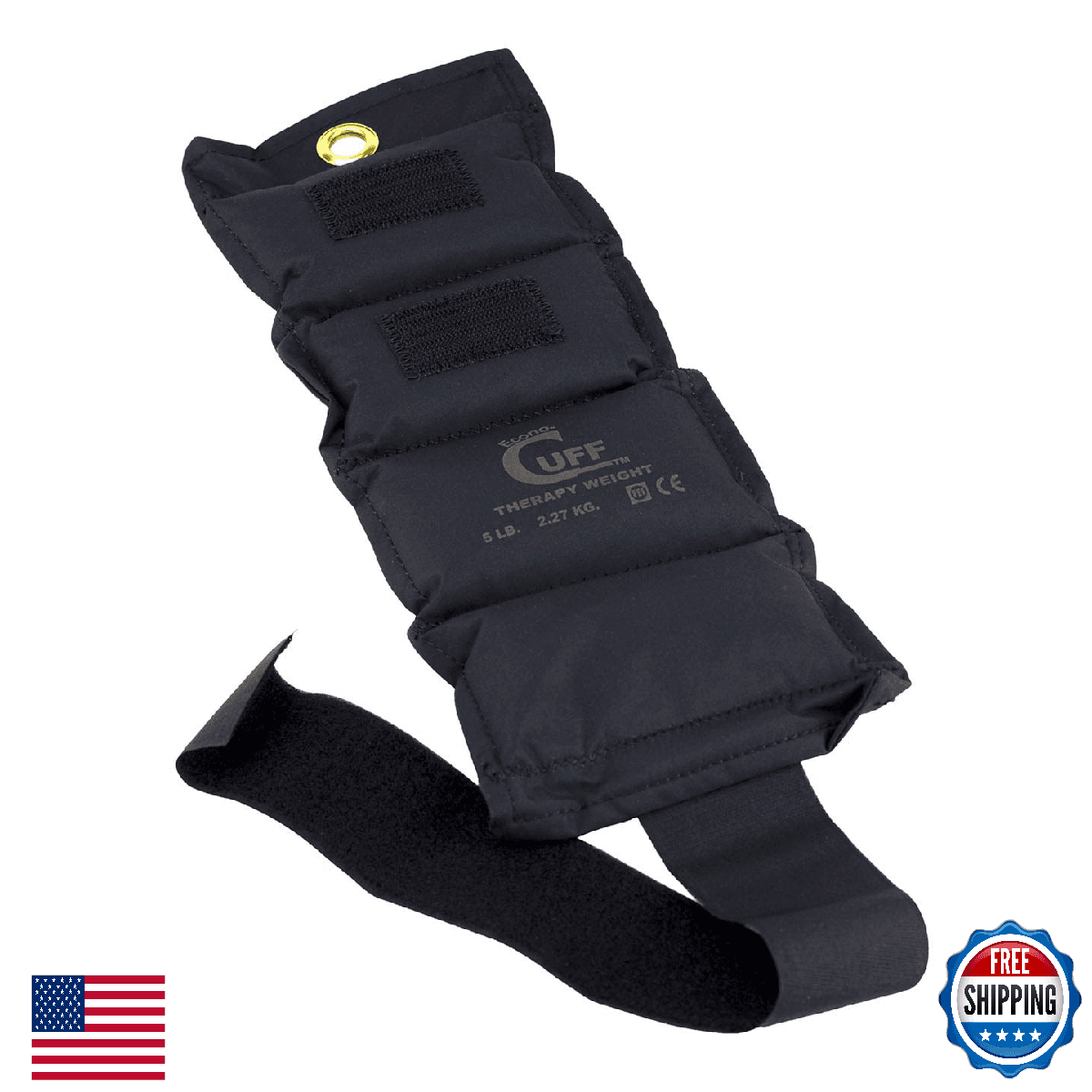 Cando Econocuff Wrist Ankle Weight 5 lb Black for Therapy, Fitness, Rehab - Image 1